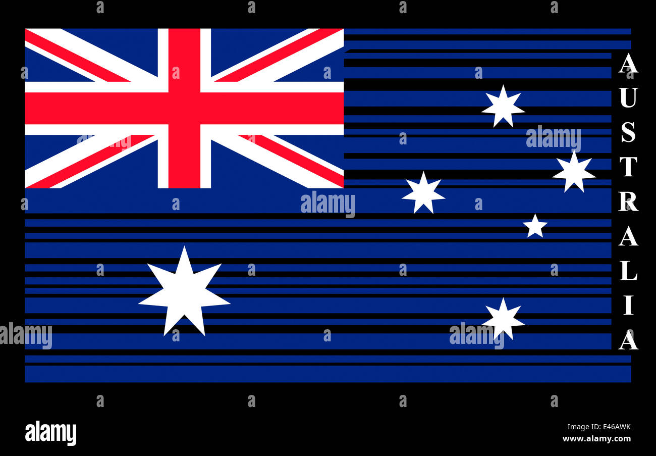 Australien-Barcode-Flagge, Vektor Stockfoto