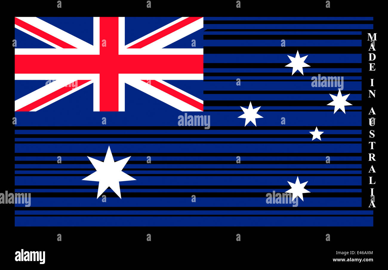 Australien-Barcode-Flagge, Vektor Stockfoto