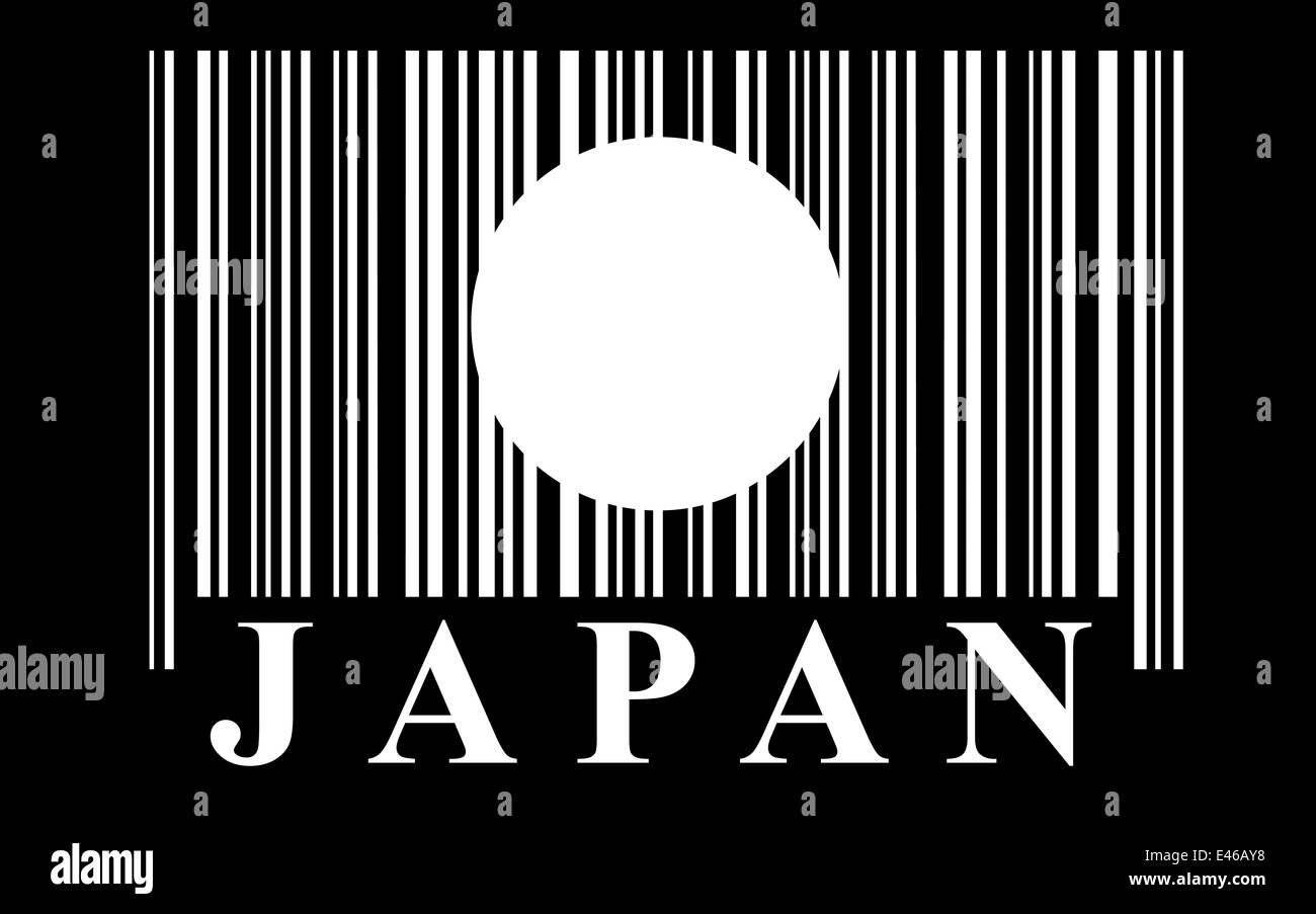 Barcode-Flagge Japan, Vektor Stockfoto