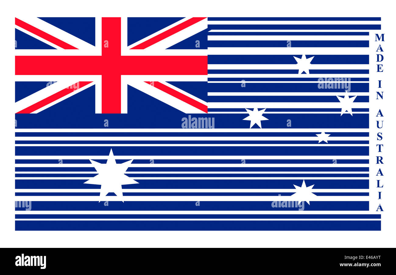 Australien-Barcode-Flagge, Vektor Stockfoto
