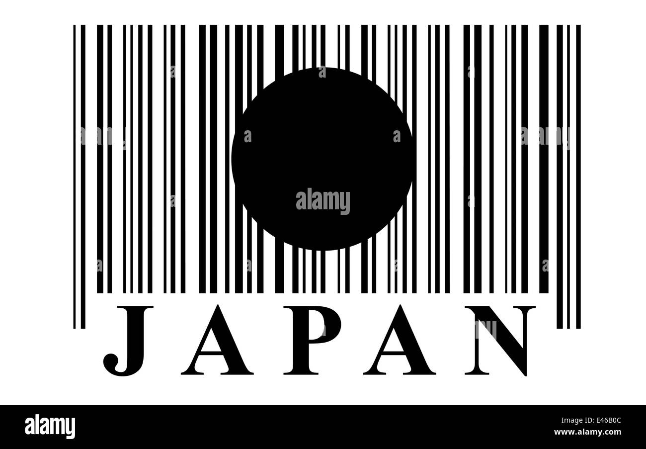 Barcode-Flagge Japan, Vektor Stockfoto