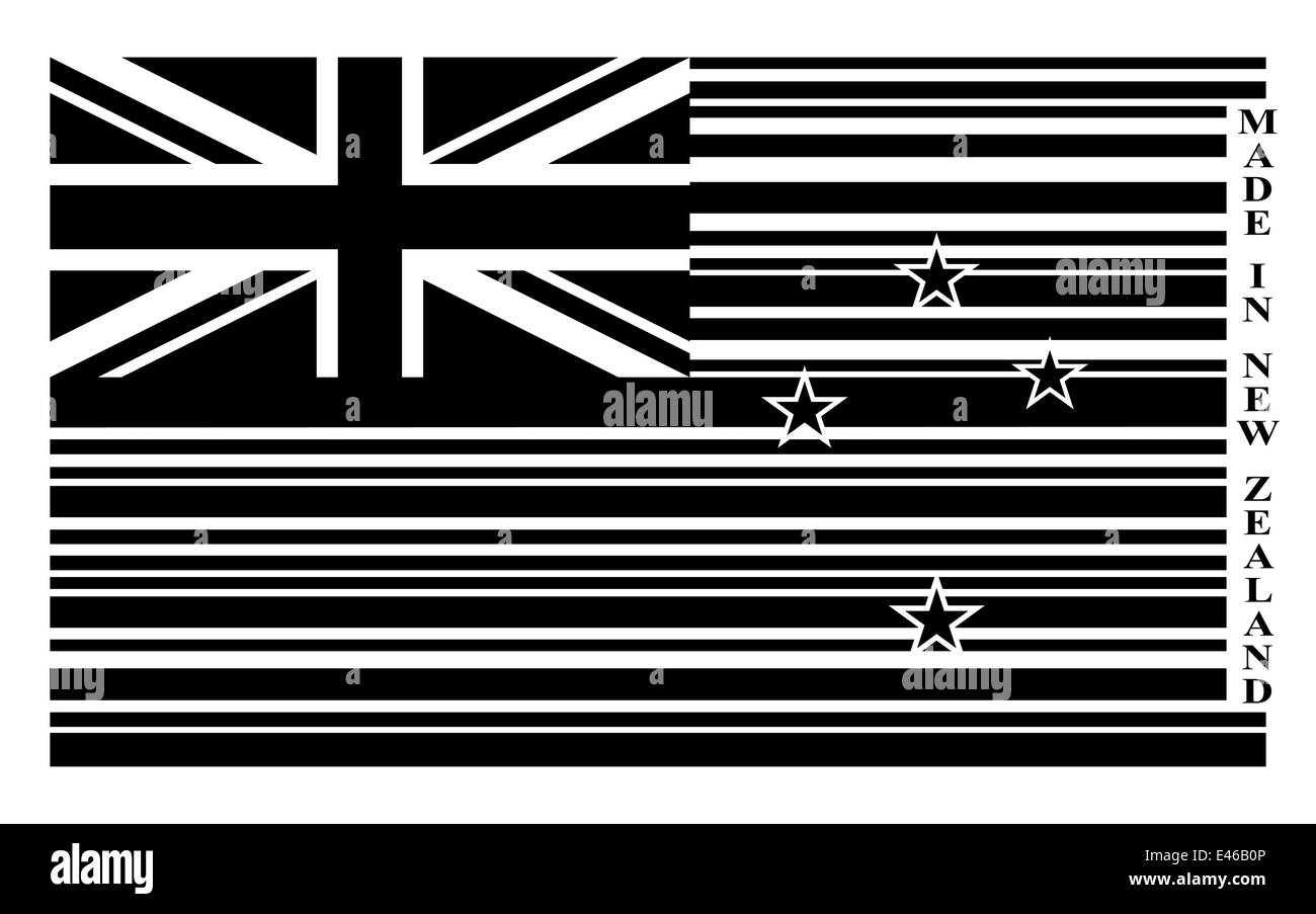 New Zealand Barcode Flagge, Vektor Stockfoto