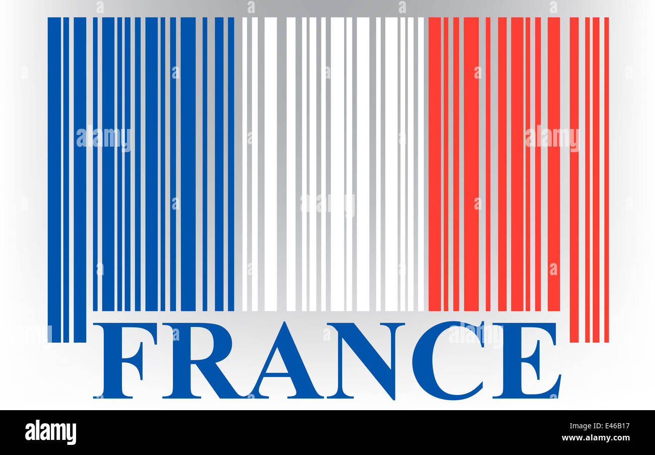 Frankreich-Barcode-Flagge, Vektor Stockfoto