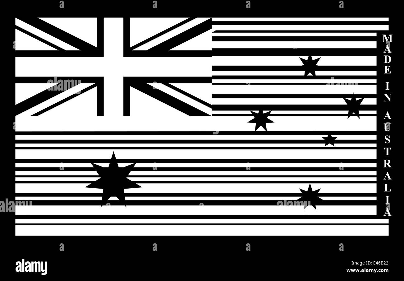 Australien-Barcode-Flagge, Vektor Stockfoto
