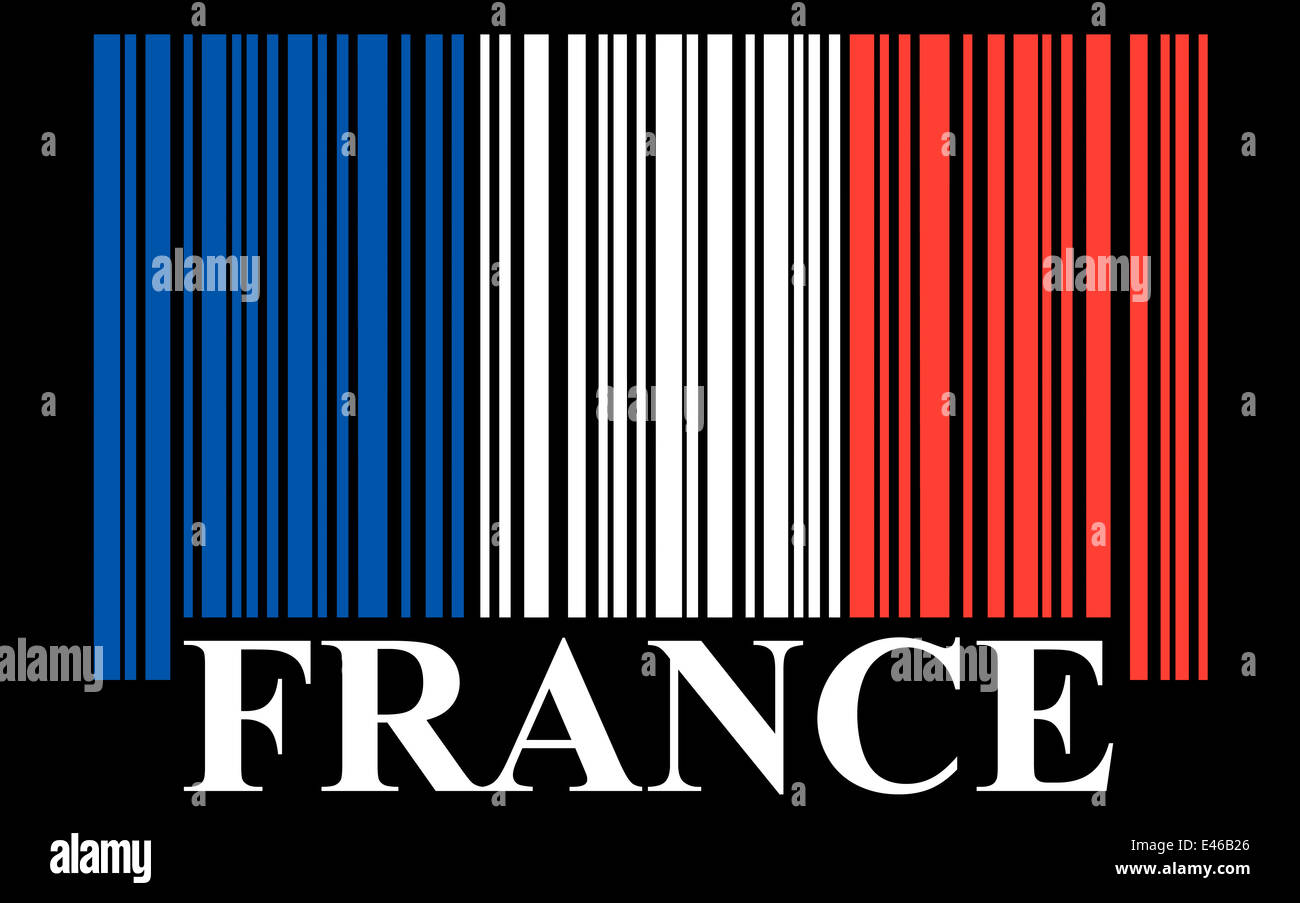 Frankreich-Barcode-Flagge, Vektor Stockfoto