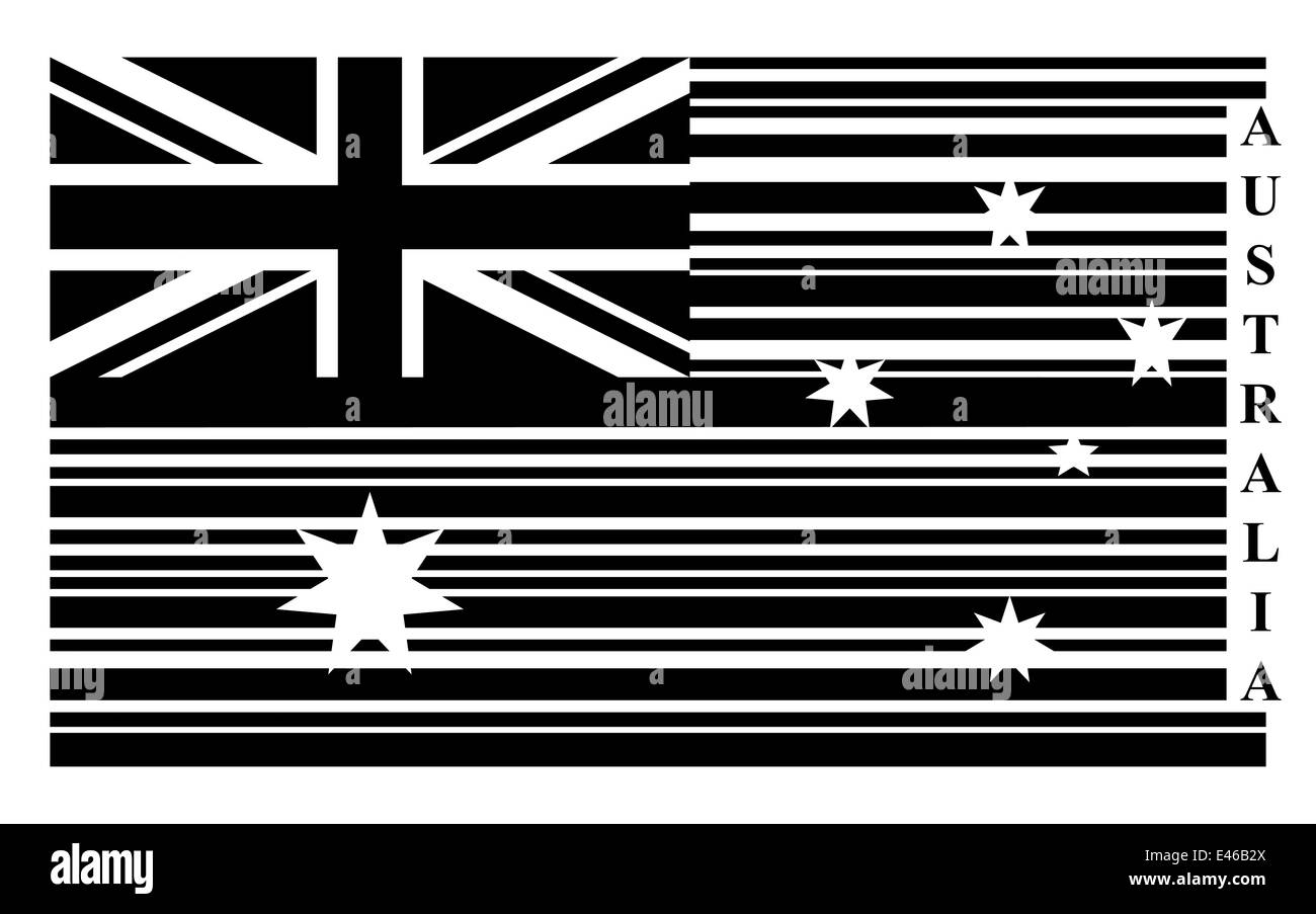 Australien-Barcode-Flagge, Vektor Stockfoto