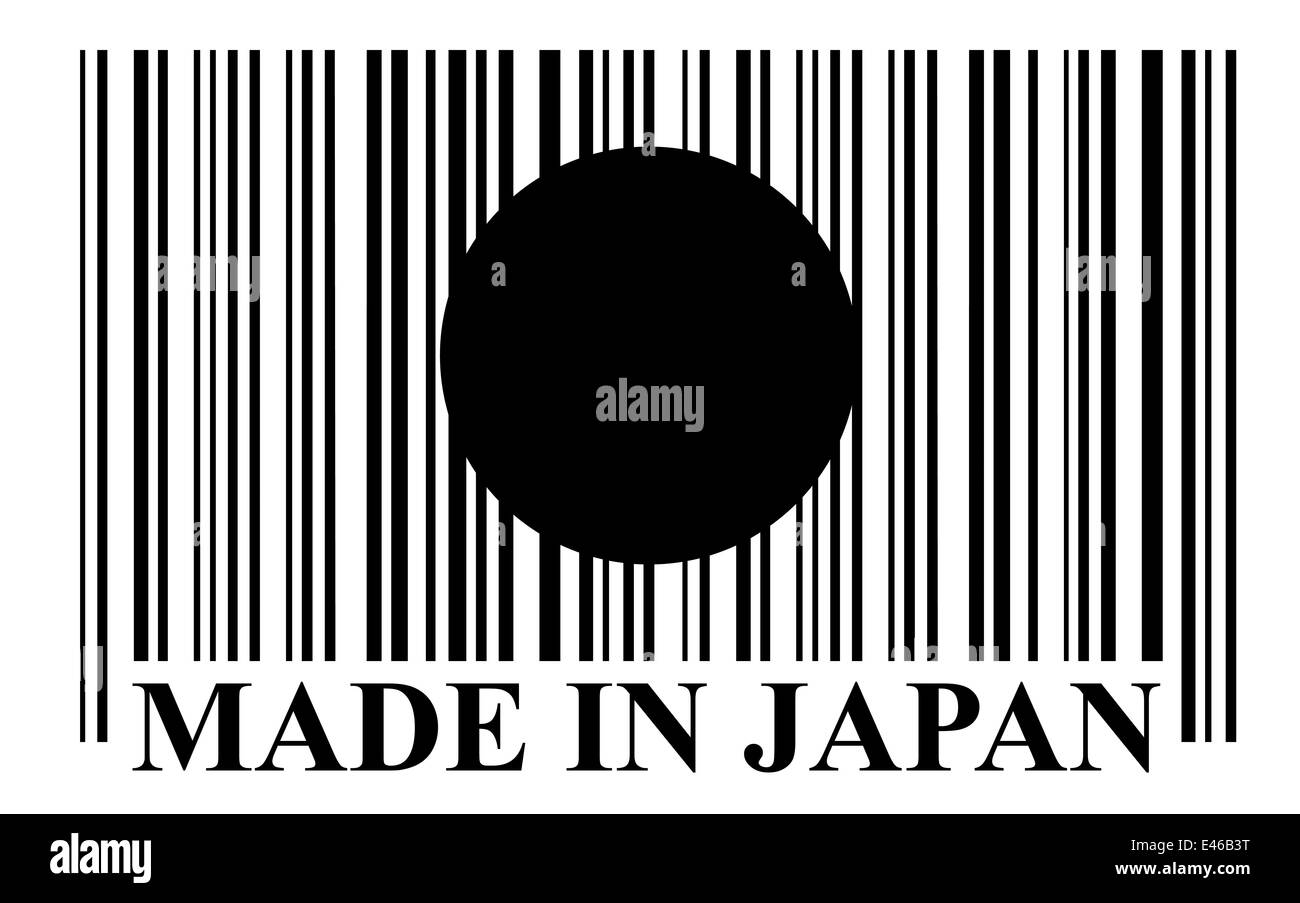 Barcode-Flagge Japan, Vektor Stockfoto