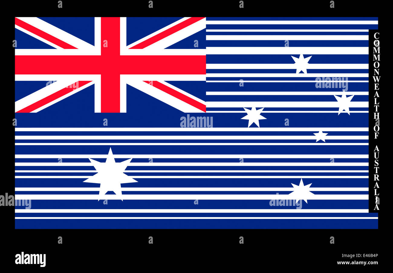 Australien-Barcode-Flagge, Vektor Stockfoto