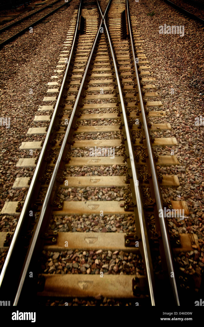Die Bahn oder Zug Titel Stockfoto