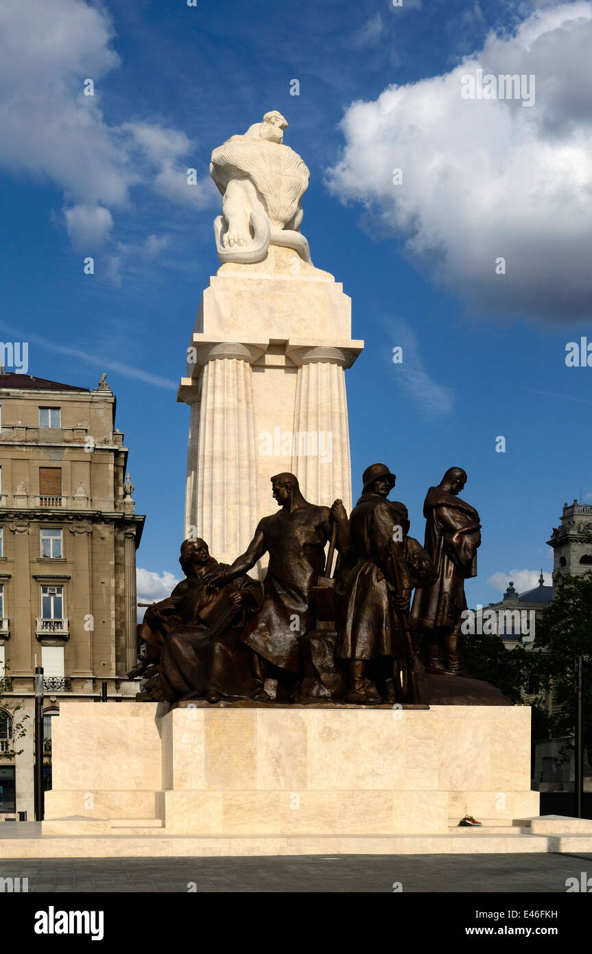 Ungarn Budapest Kossuth Lajos Quadrat Graf Tisza Istvan Statue erneuert Stockfoto