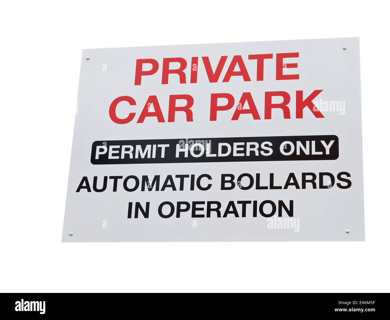 Privater Parkplatz Zeichen UK Stockfoto