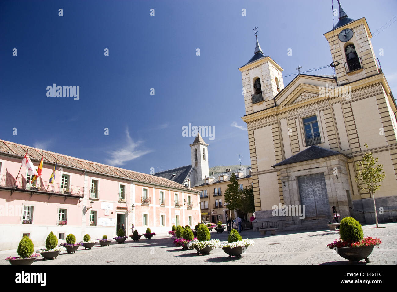 La Granja de San Ildefonso Hauptplatz, Segovia Stockfoto