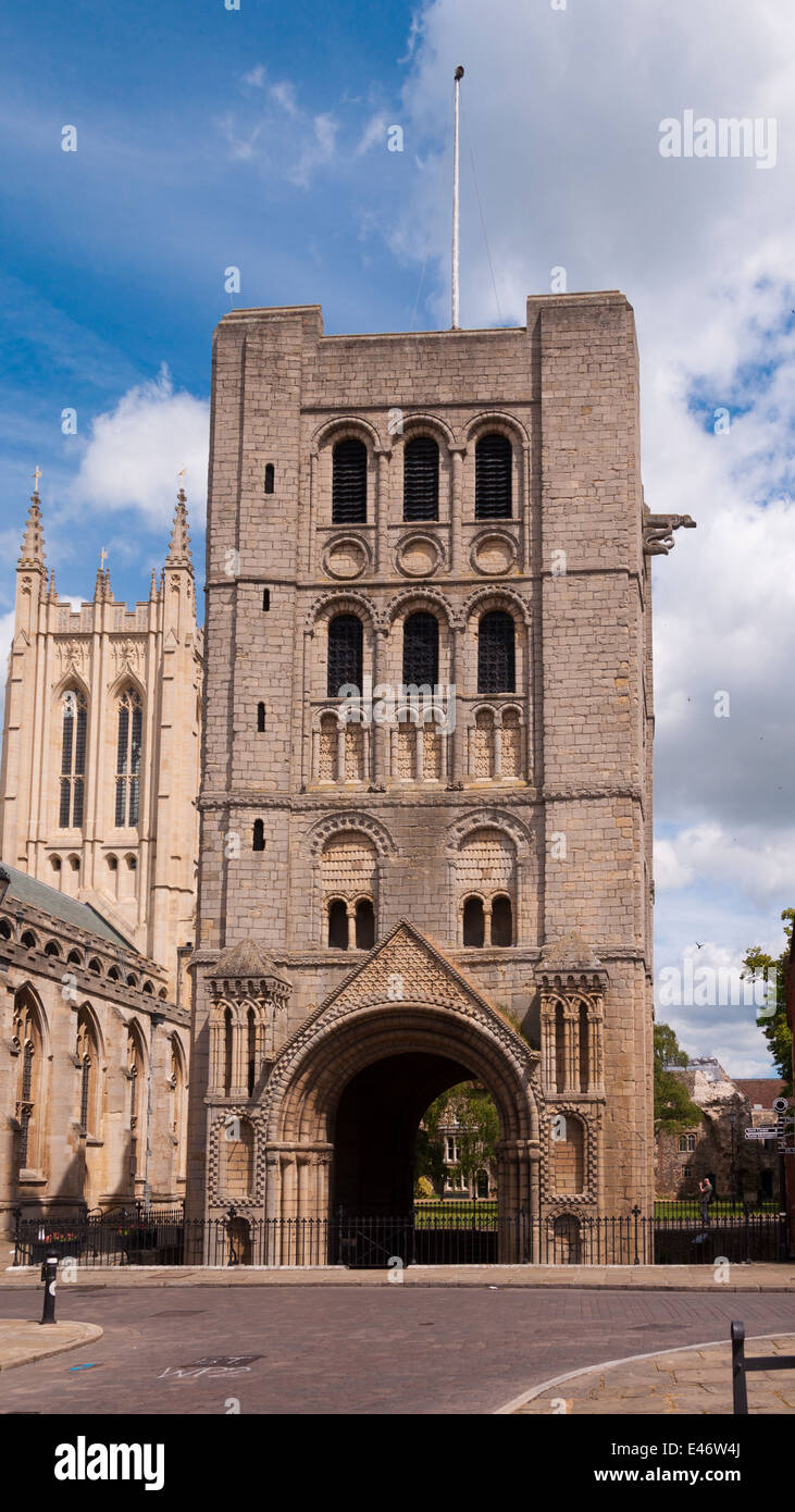 Normannischer Turm St Edmundsbury Cathedral, Suffolk, UK Stockfoto