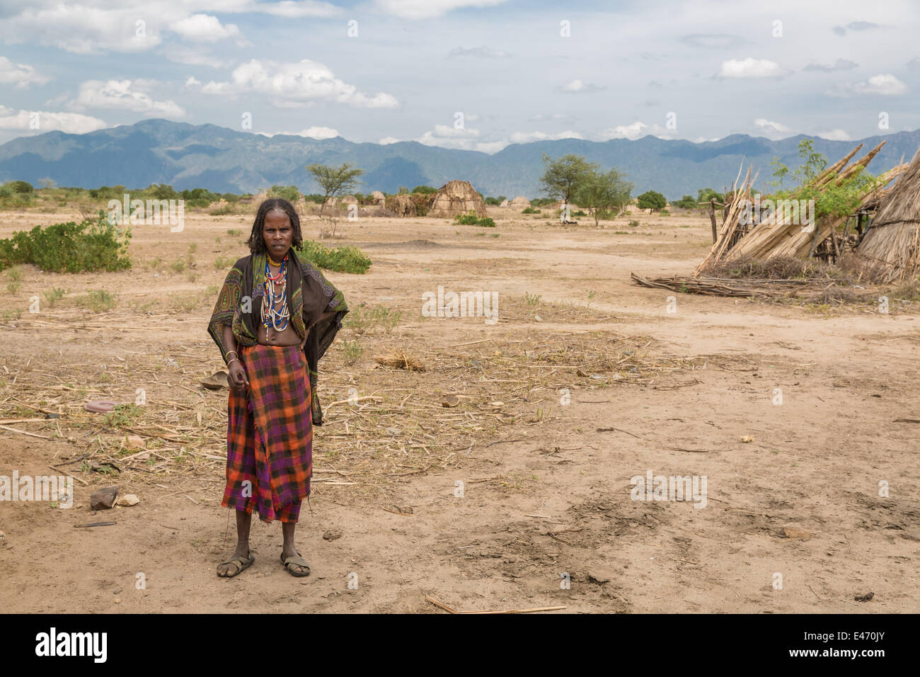 Der Erbore-Stamm ist ein kleiner Stamm, der lebt im Südwesten des Omo Valley am 17. Mai 2014 Stockfoto