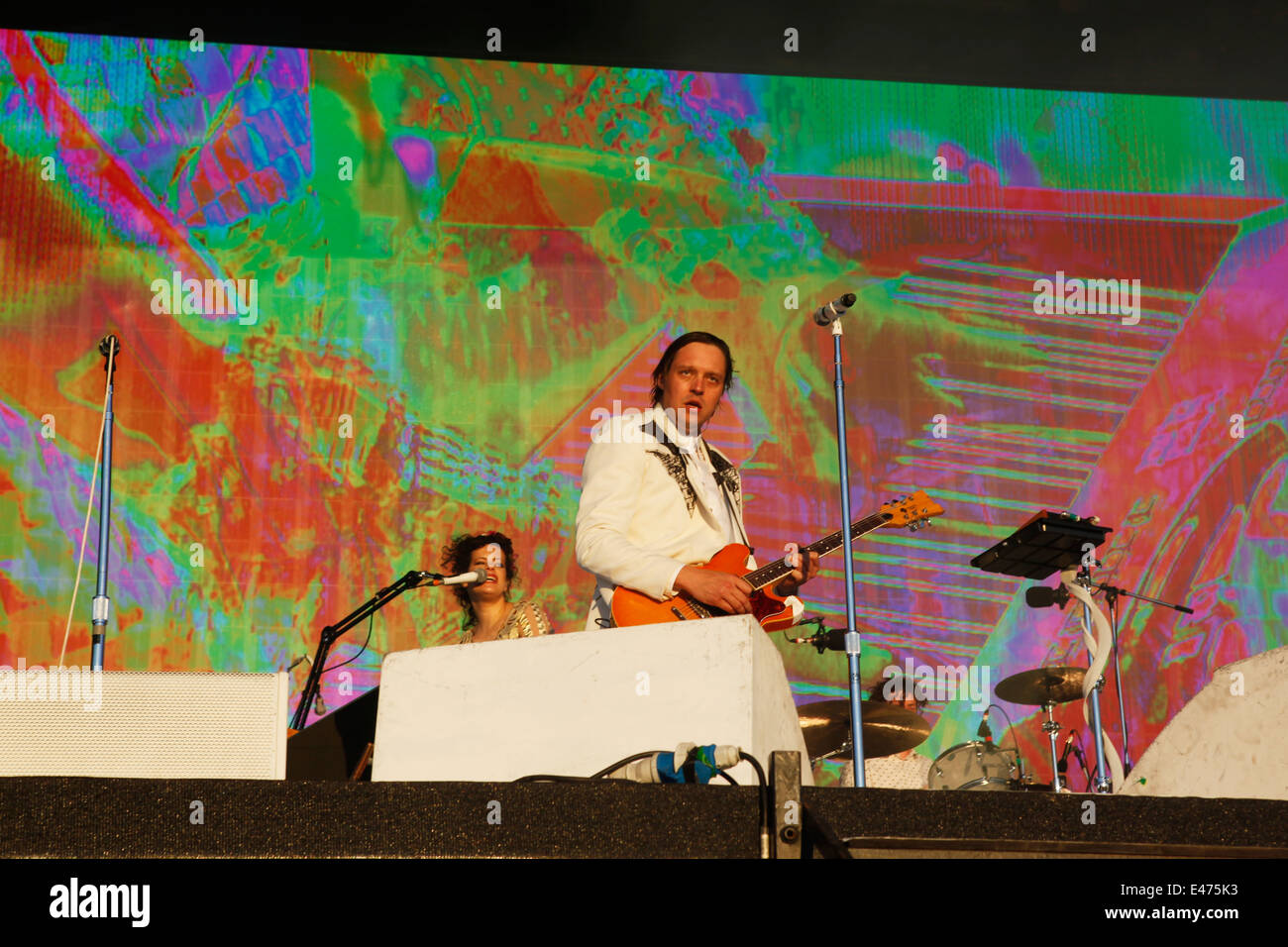 Arcade Fire spielen live in Hyde Park an der Barclaycard präsentiert British Summer Time Hyde Park Stockfoto