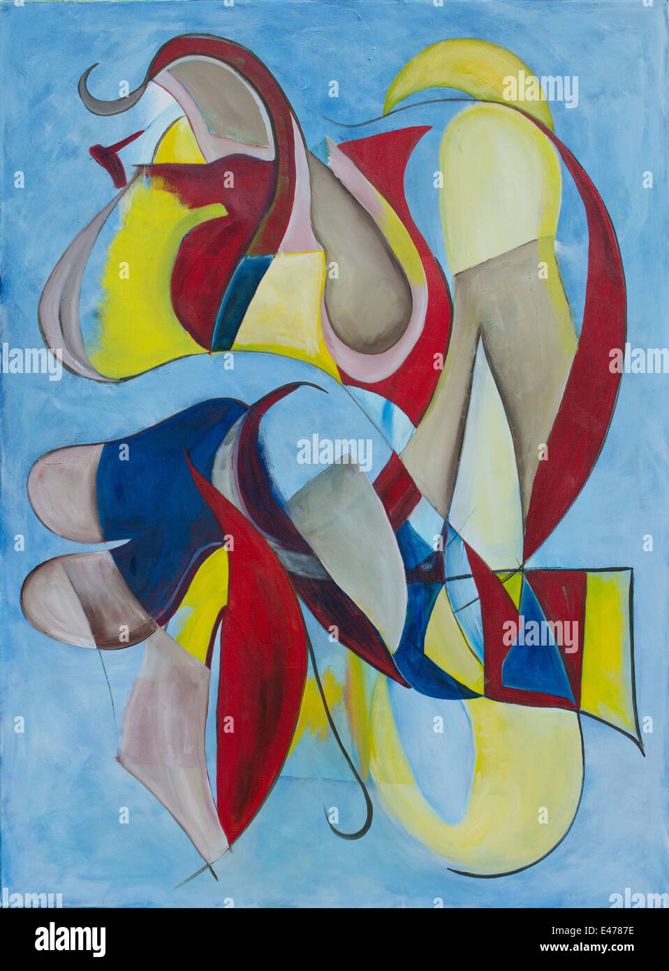 Repräsentative Kunst, zeitgenössische Malerei.  Haartolle - Acryl auf Leinwand Stockfoto Repräsentative Kunst, zeitgenössische Malerei.  Haartolle - Acryl auf Leinwand Stockfoto