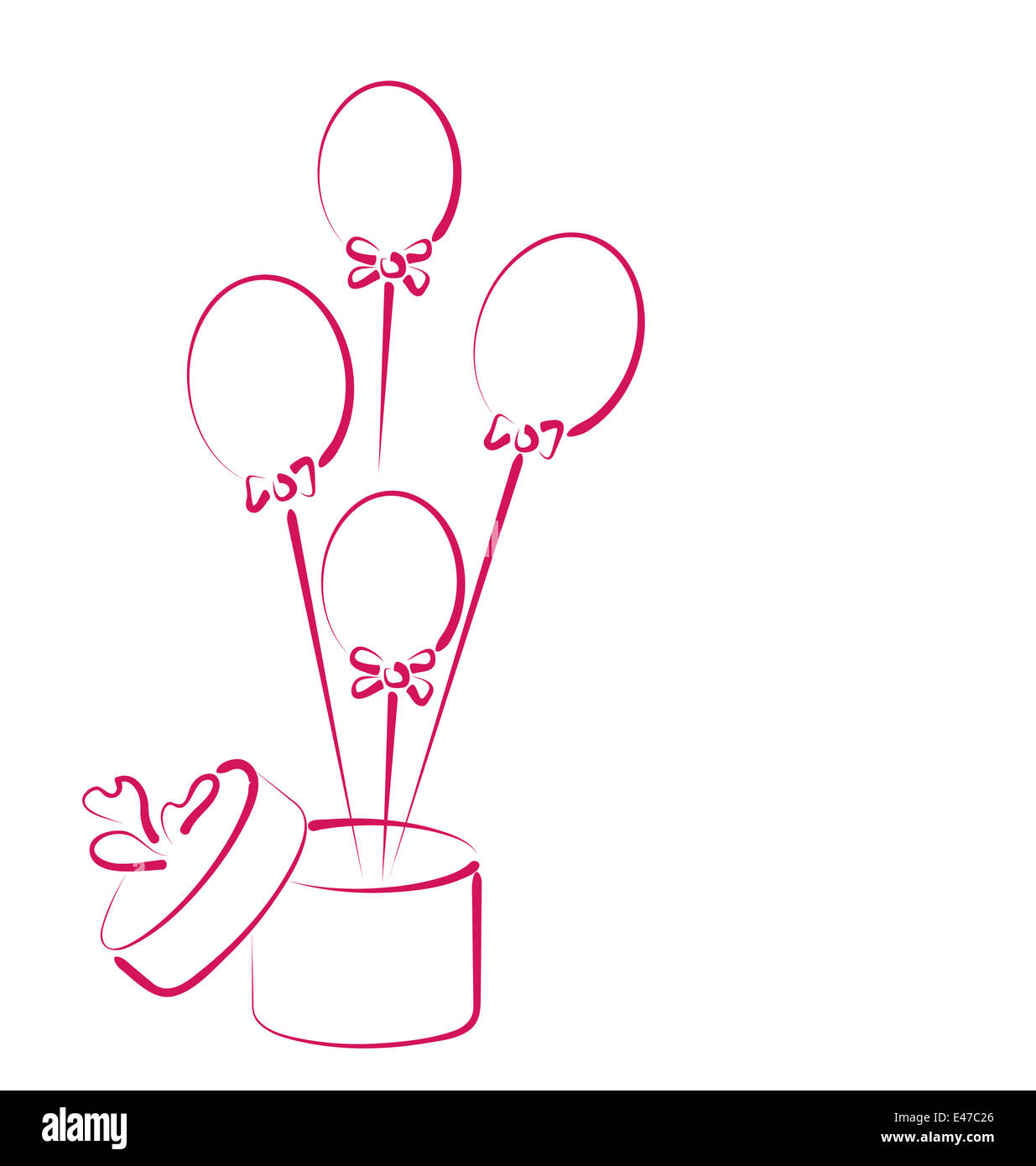 Abbildung öffnen Geschenkbox mit Luftballons für Ihren Urlaub- Stockfoto