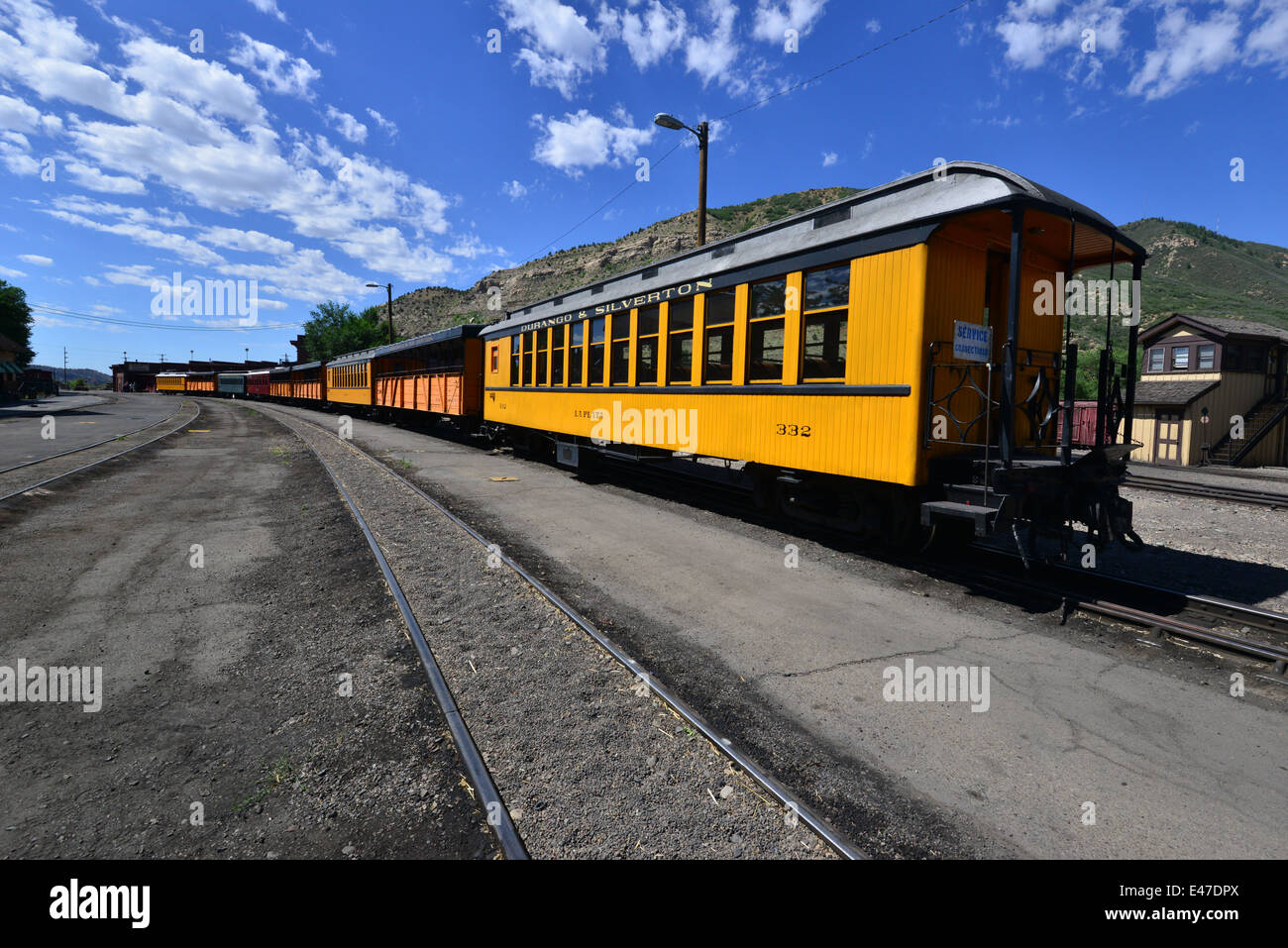 Durango and Silverton Railway Rollmaterial Stockfoto