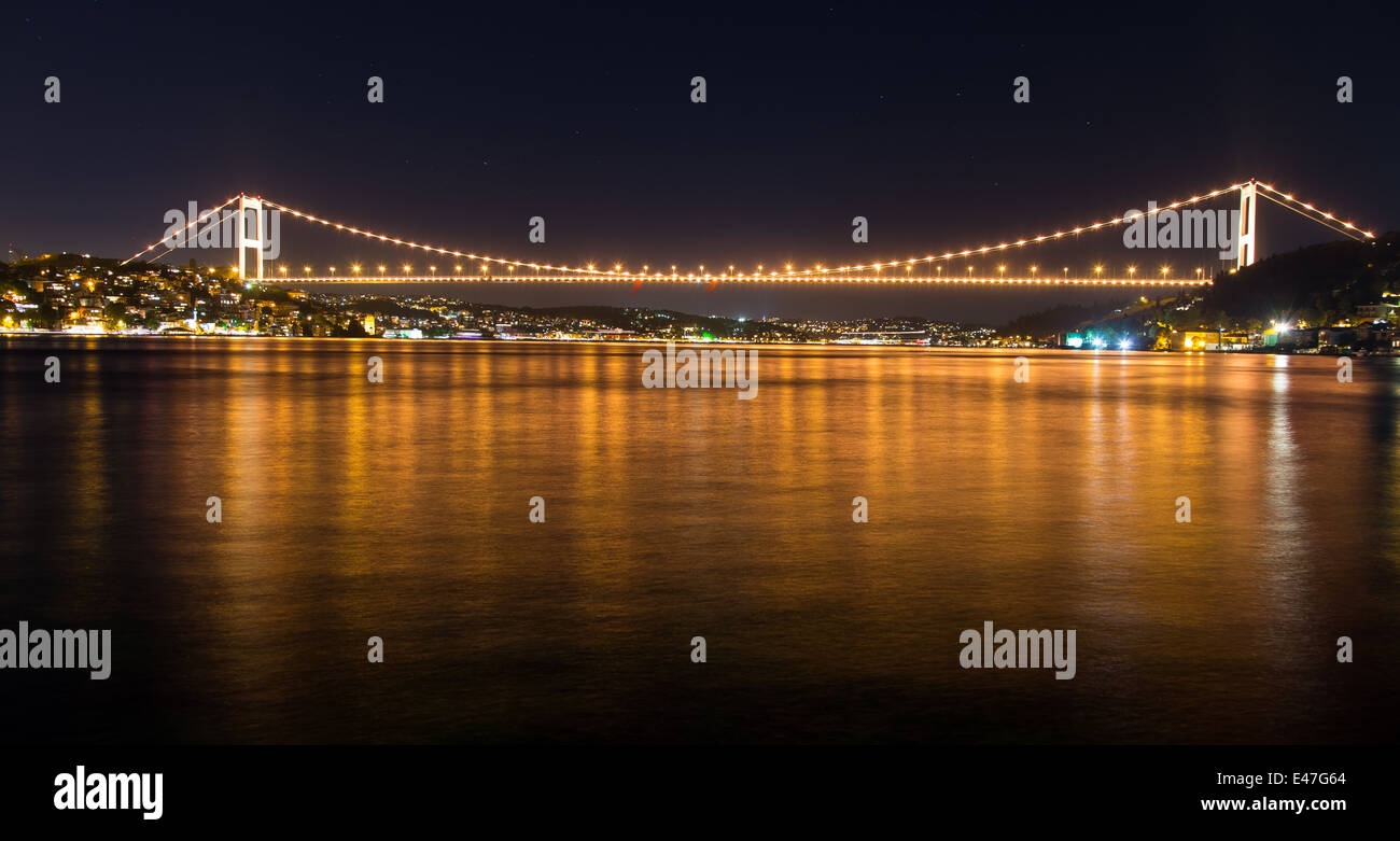 Fatih Sultan Mehmet-Brücke in Istanbul City Stockfoto