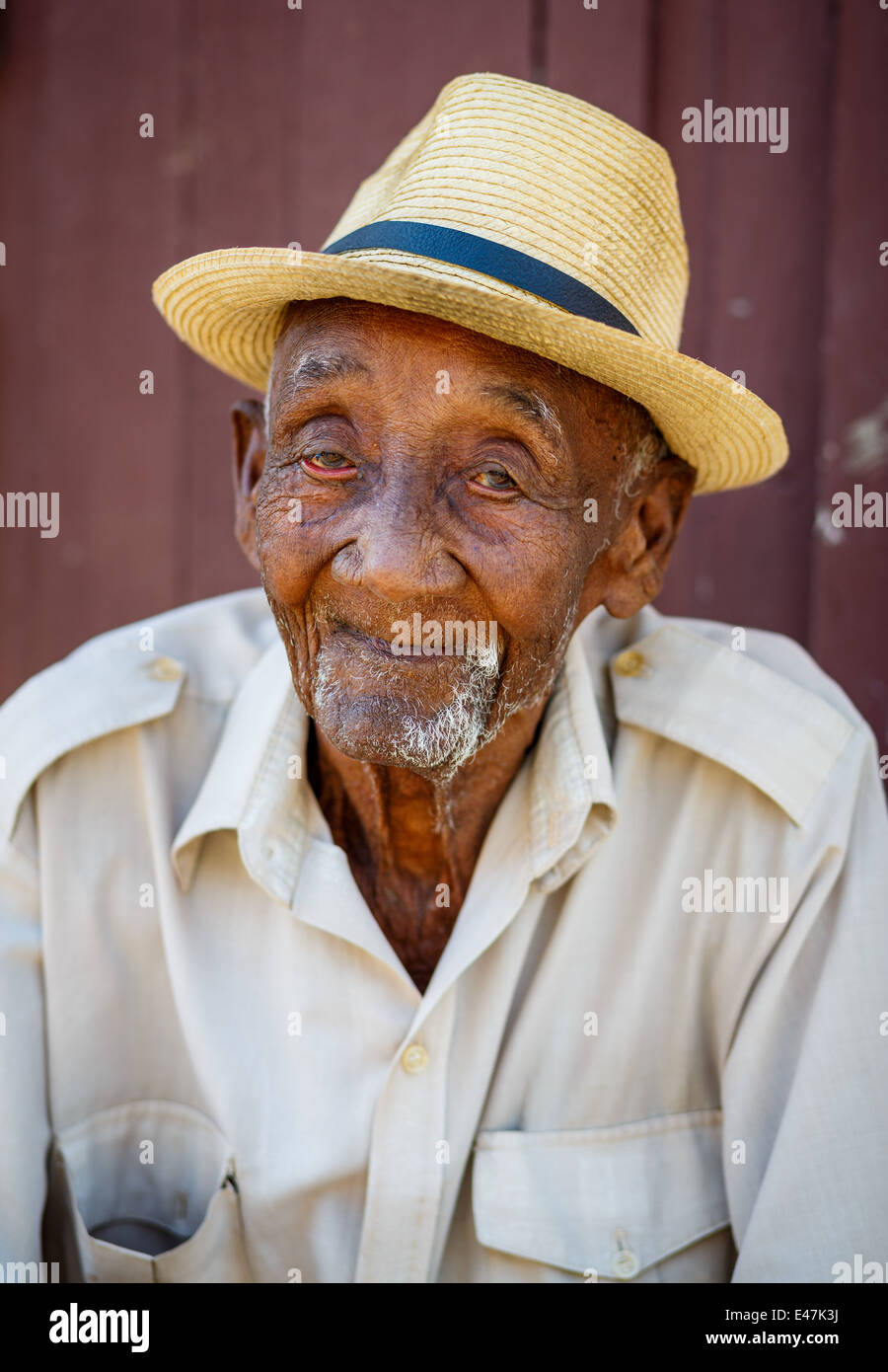 Portarit von einem älteren kubanischen Mann Stockfoto