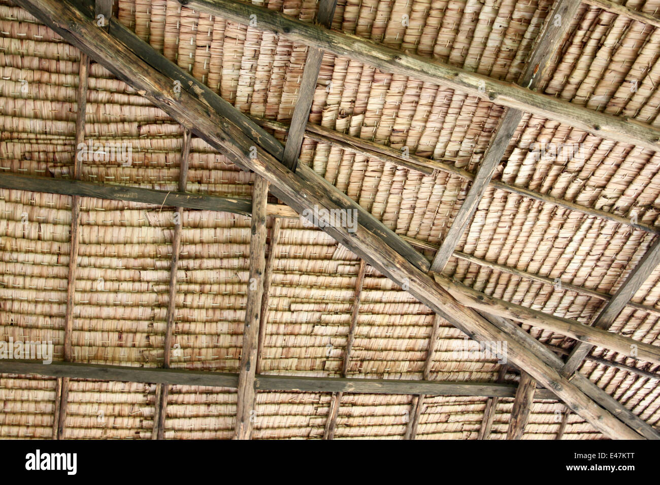 Gemusterten Dach eines Hauses auf dem Land. Stockfoto