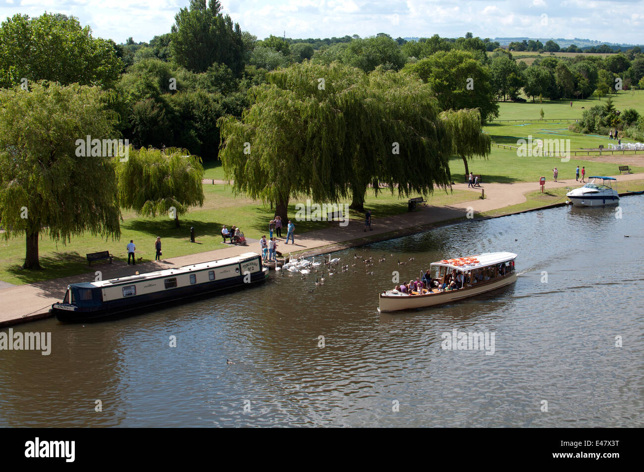 Reise-Boot auf dem Fluss Avon, Bath, UK Stockfoto