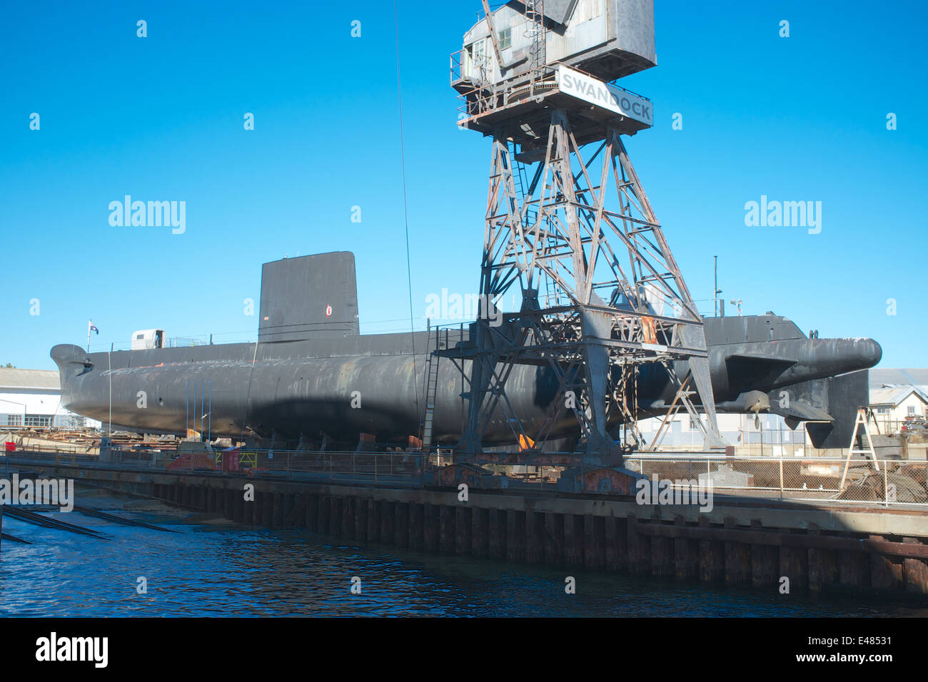 HMAS Öfen in der Western Australian Maritime Museum auf der original 2. Weltkrieg u-Boot-Slipanlage. Stockfoto