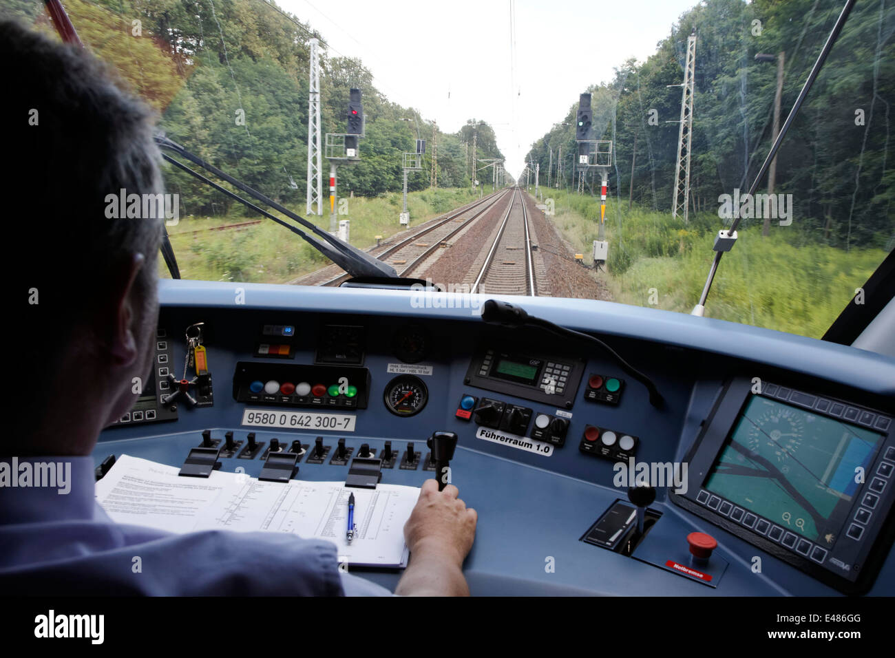 ETCS testen Zug Stockfoto