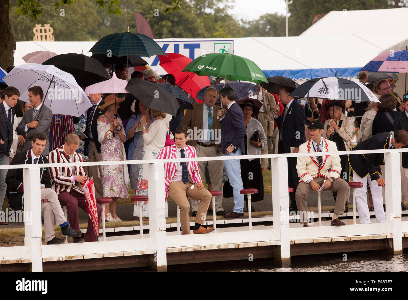 Regentag auf der Henley Royal Regatta 2014 Stockfoto