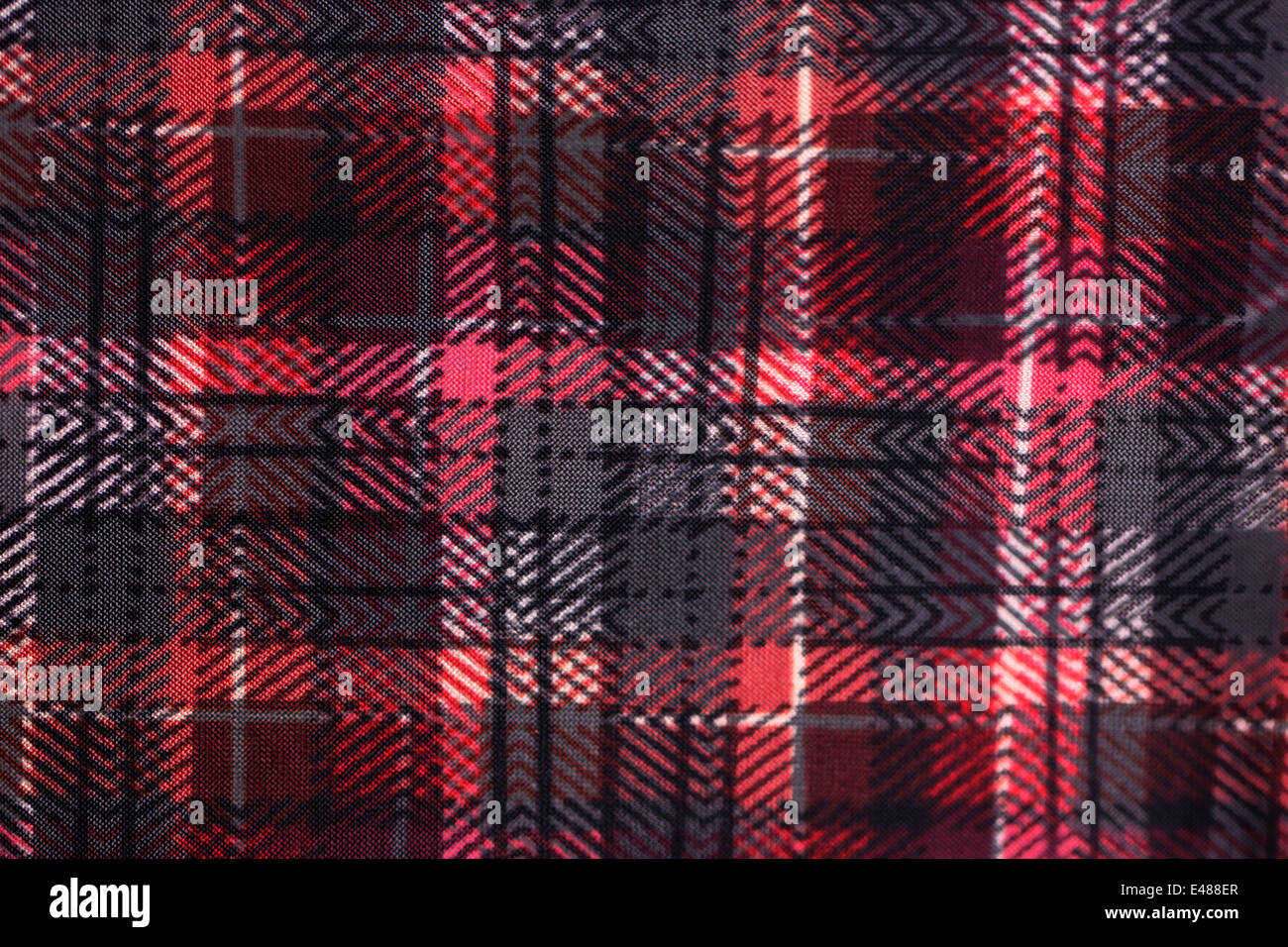 Muster von roten und schwarzen Tuch im Wechsel für den Hintergrund. Stockfoto