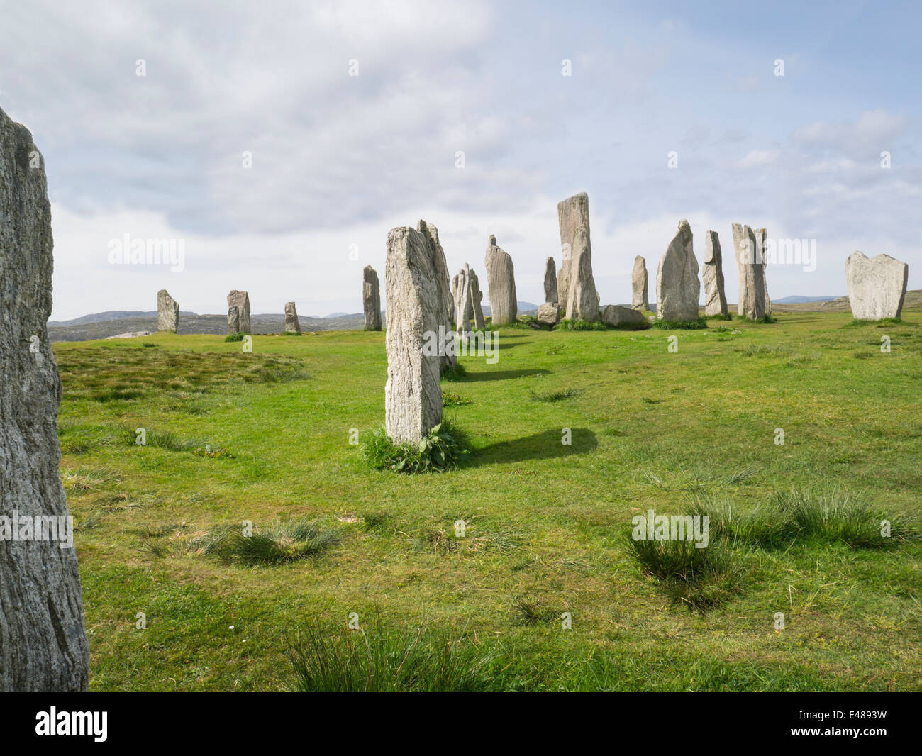 Callanish standing Stones Kreis, Clachan Chalanais, Tursachan Chalanais Isle of Lewis äußeren Hebriden Stockfoto