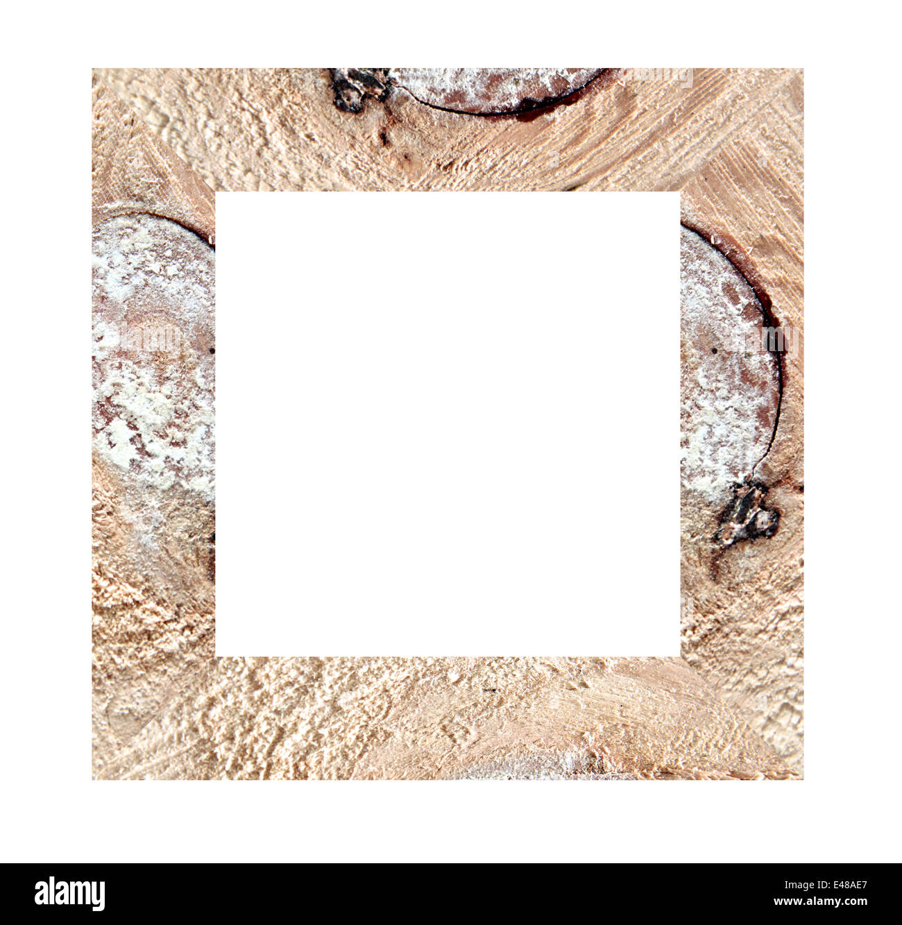 Holz Bilderrahmen isoliert auf weißem Hintergrund. Stockfoto