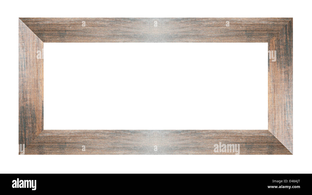 Holz Bilderrahmen isoliert auf weißem Hintergrund. Stockfoto