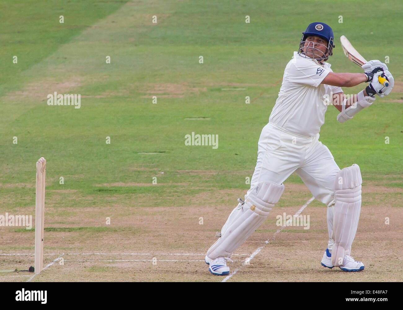 London, UK. 5. Juli 2014. Sachin Tendulkar von Indien während der MCC V Rest of The World Match bei Lords Cricket Ground, am 5. Juli 2014 in London, England. Bildnachweis: Mitchell Gunn/ESPA/Alamy Live-Nachrichten Stockfoto
