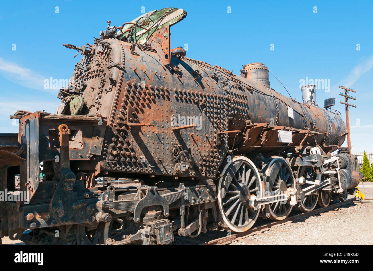 Washington, Toppenish, Northern Pacific Railway Museum, unrestaurierten Dampflok Lokomotive Stockfoto