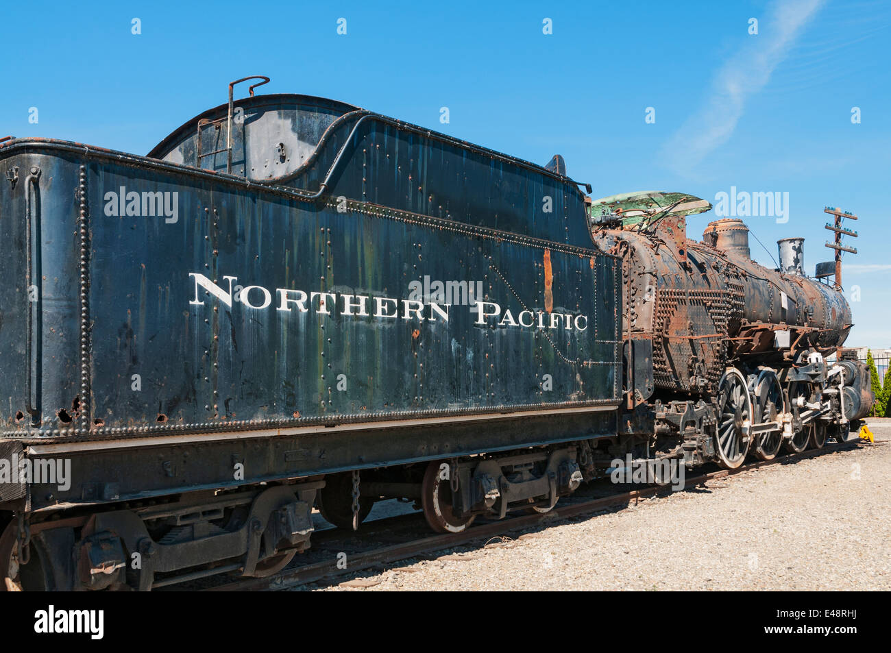 Washington, Toppenish, Northern Pacific Railway Museum, unrestaurierten Dampflok Lokomotive Stockfoto