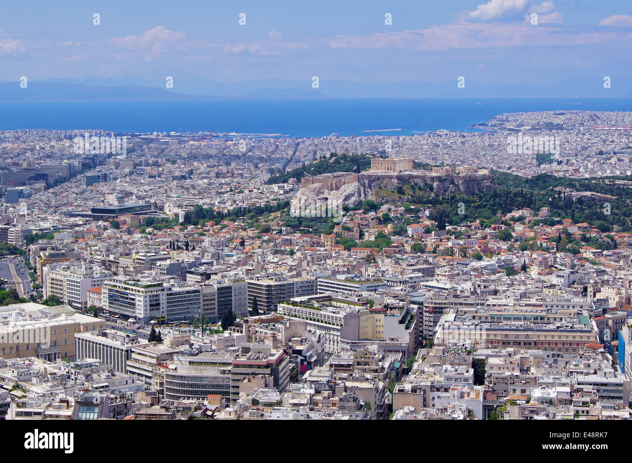 Ausblick über Athen Stockfoto