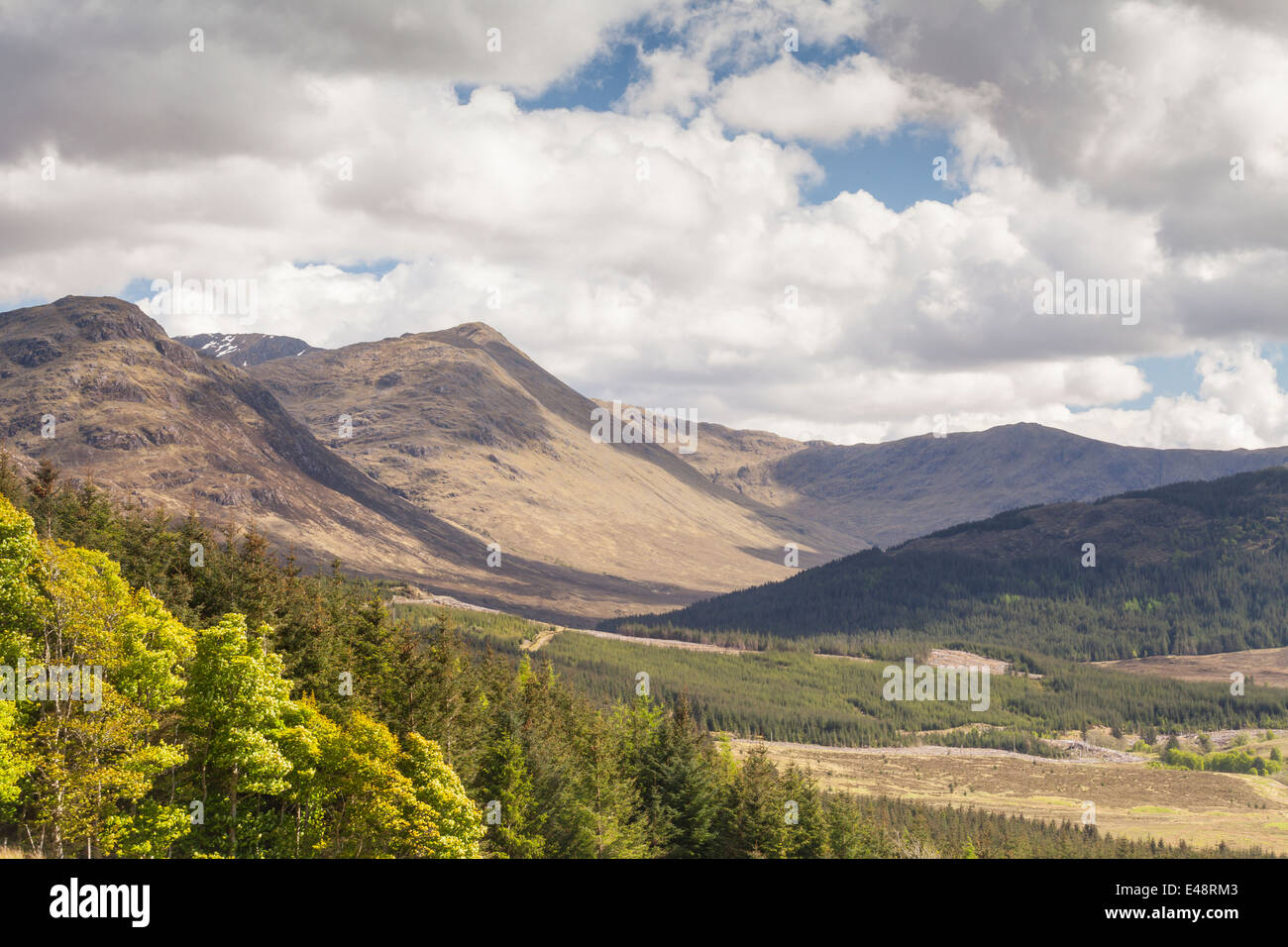 Glen mehr in den schottischen Highlands. Stockfoto