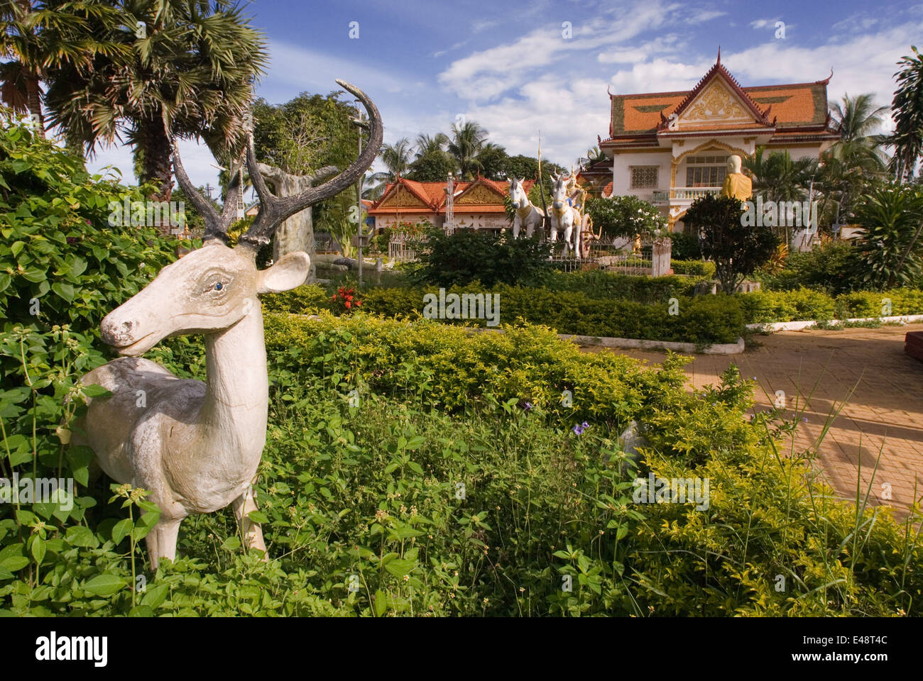 Gehäuse für buddhistische Mönche im Wat Kampheng Tempel. Battambang. Battambang ist die Provinzhauptstadt der Provinz Battambang Stockfoto