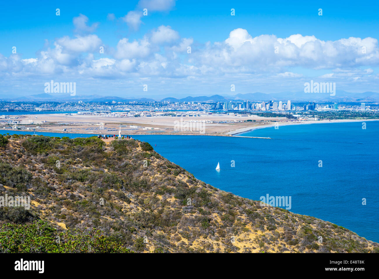 Blick auf den Hafen von San Diego aus das Cabrillo National Monument. San Diego, California, Vereinigte Staaten von Amerika. Stockfoto