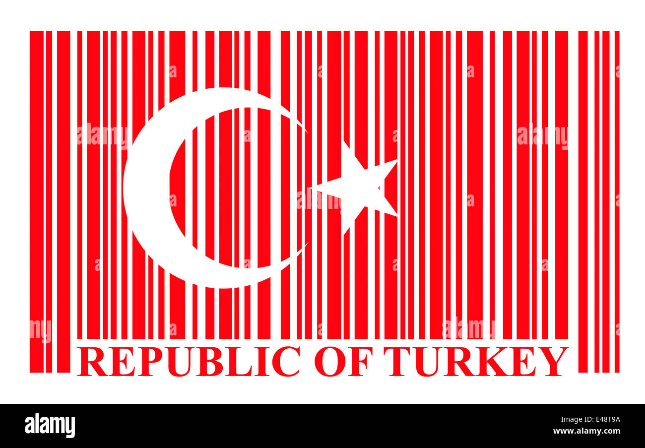 Türkische Barcode Flagge, Vektor Stockfoto
