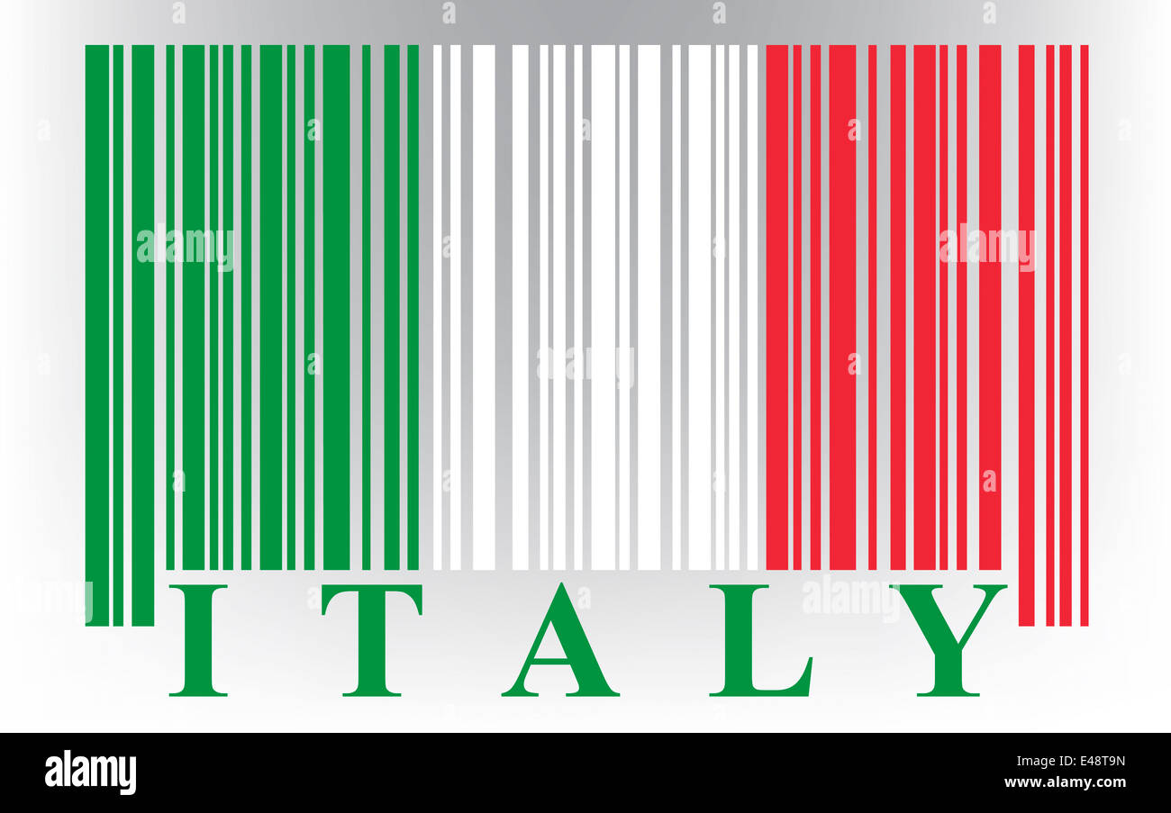 Italienische Barcode Flagge, Vektor Stockfoto