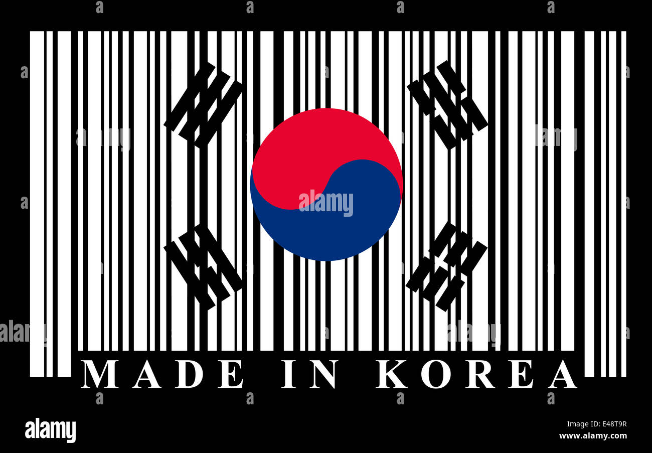Koreanische Barcode Flagge, Vektor Stockfoto