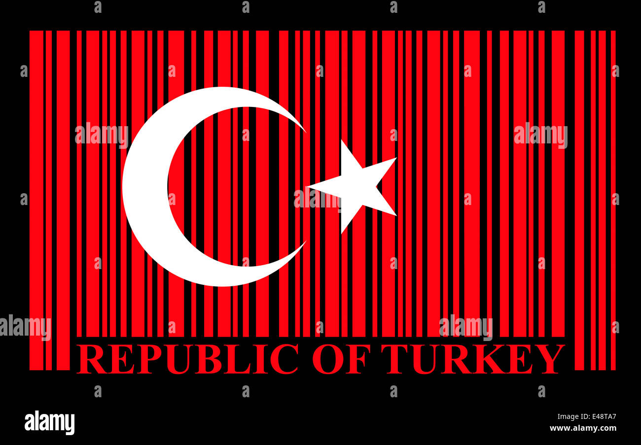 Türkische Barcode Flagge, Vektor Stockfoto