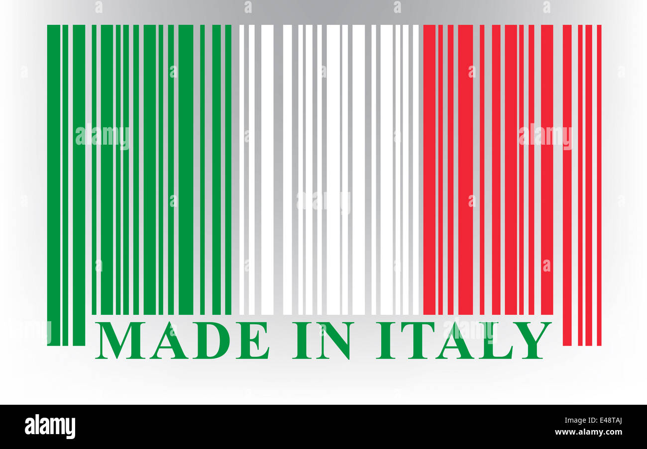 Italienische Barcode Flagge, Vektor Stockfoto