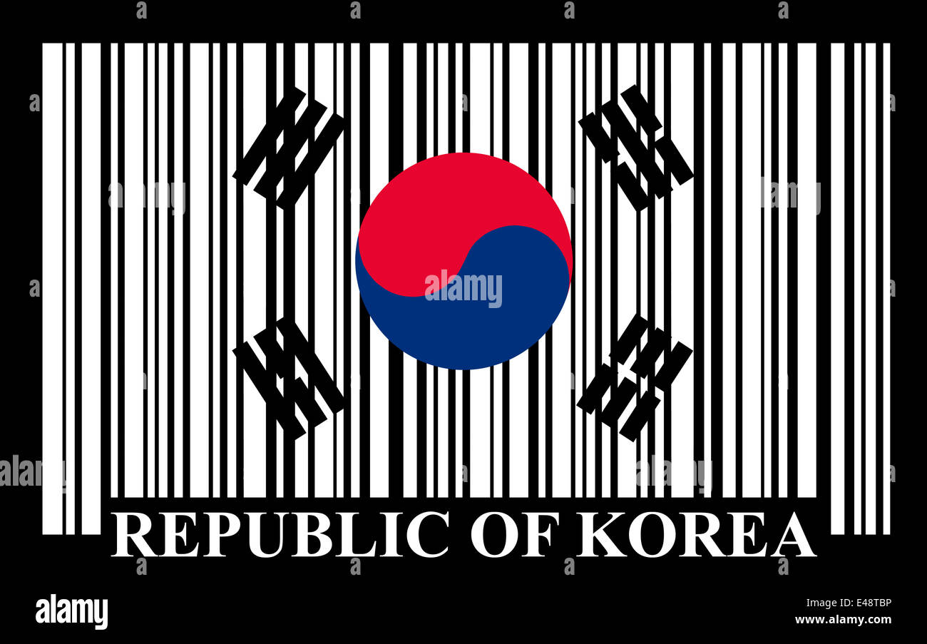 Koreanische Barcode Flagge, Vektor Stockfoto