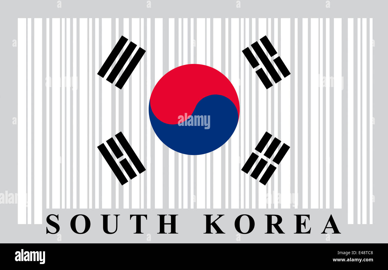 Koreanische Barcode Flagge, Vektor Stockfoto