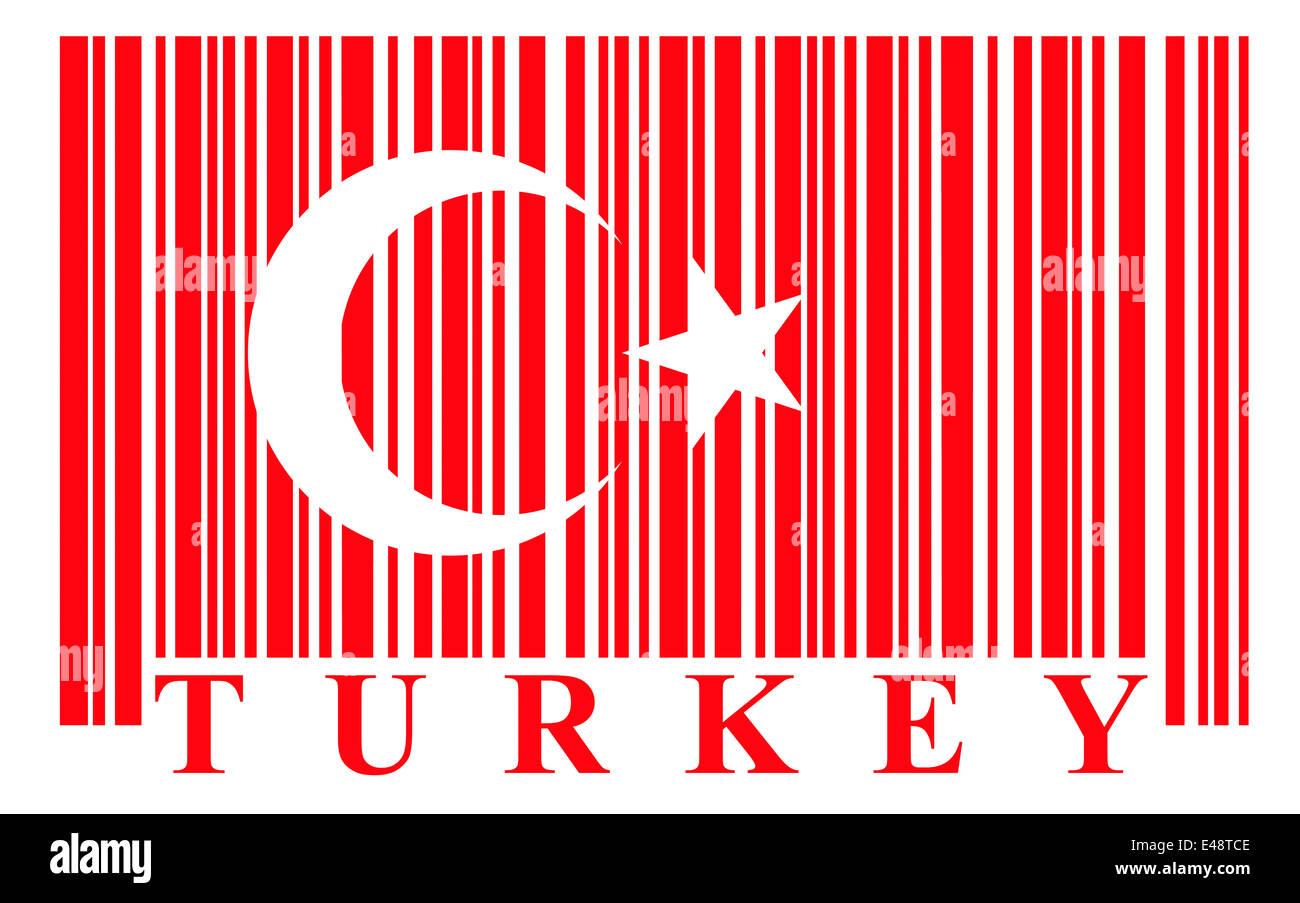 Türkische Barcode Flagge, Vektor Stockfoto