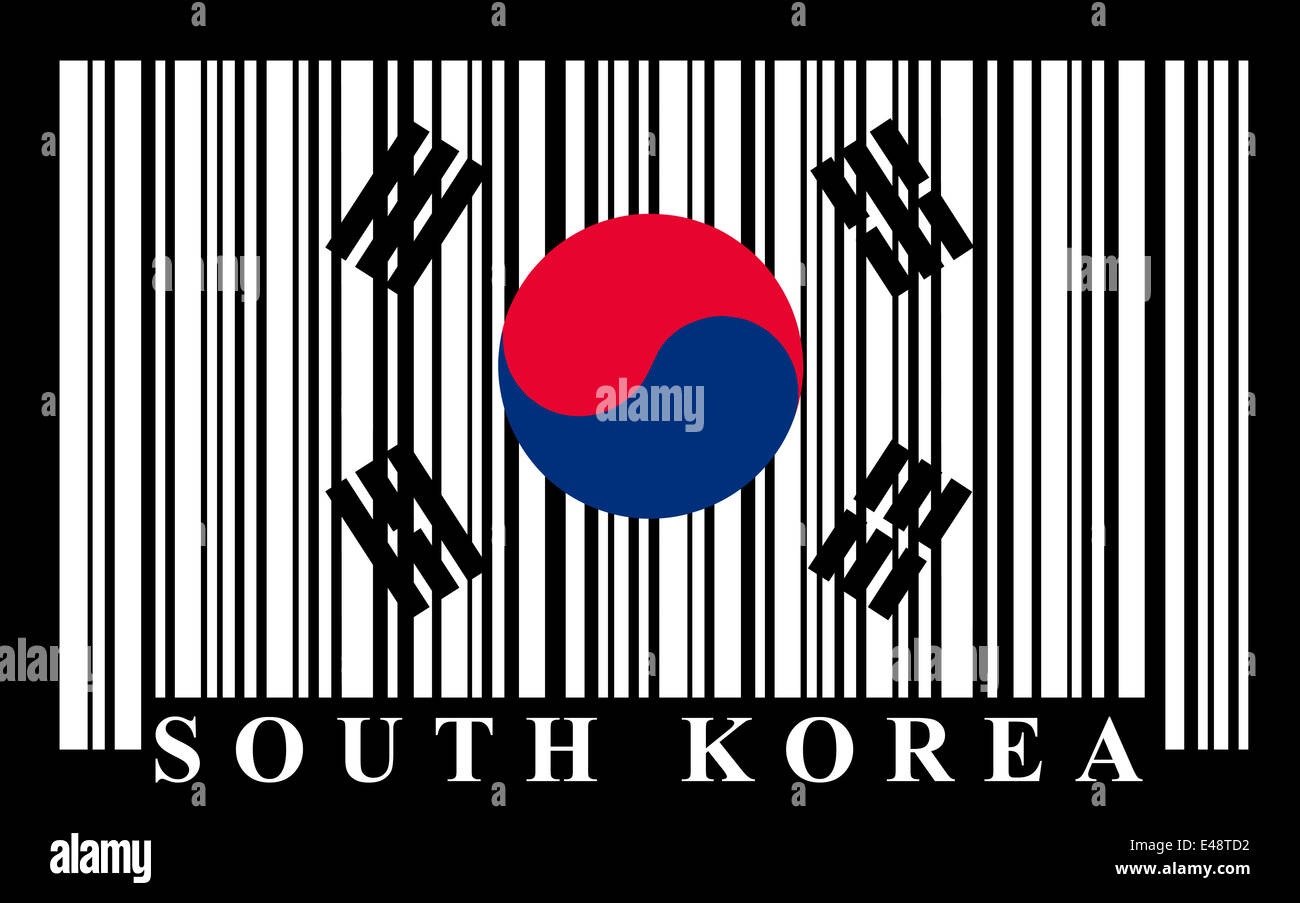 Koreanische Barcode Flagge, Vektor Stockfoto