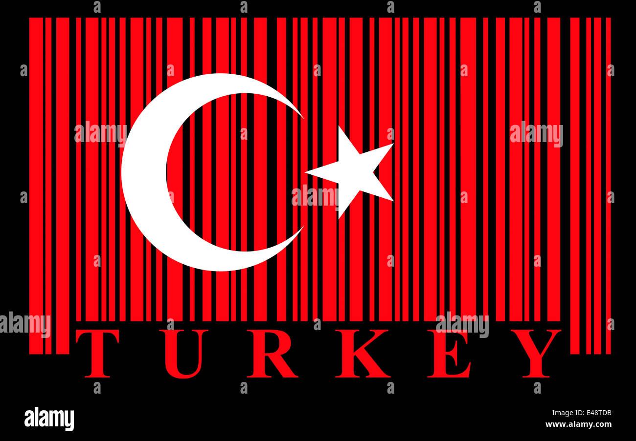 Türkische Barcode Flagge, Vektor Stockfoto